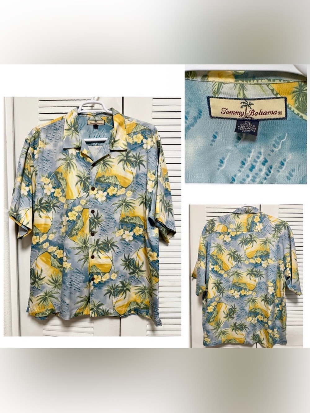 1980's Tommy Bahama‎ Silk Mens Hawaiian Shirt XLarge